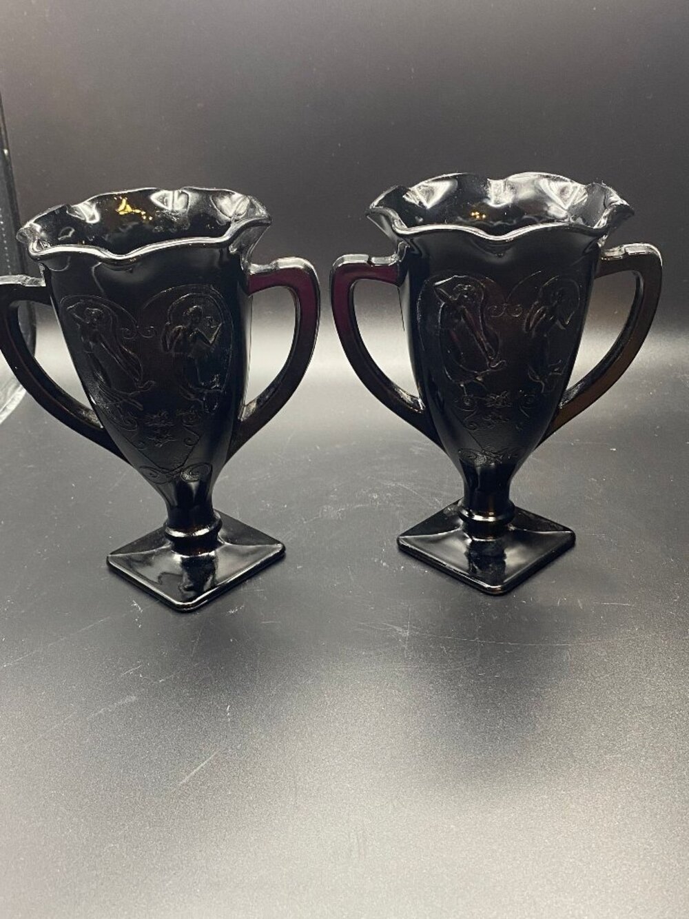 L. E. Smith Black Amethyst Vase